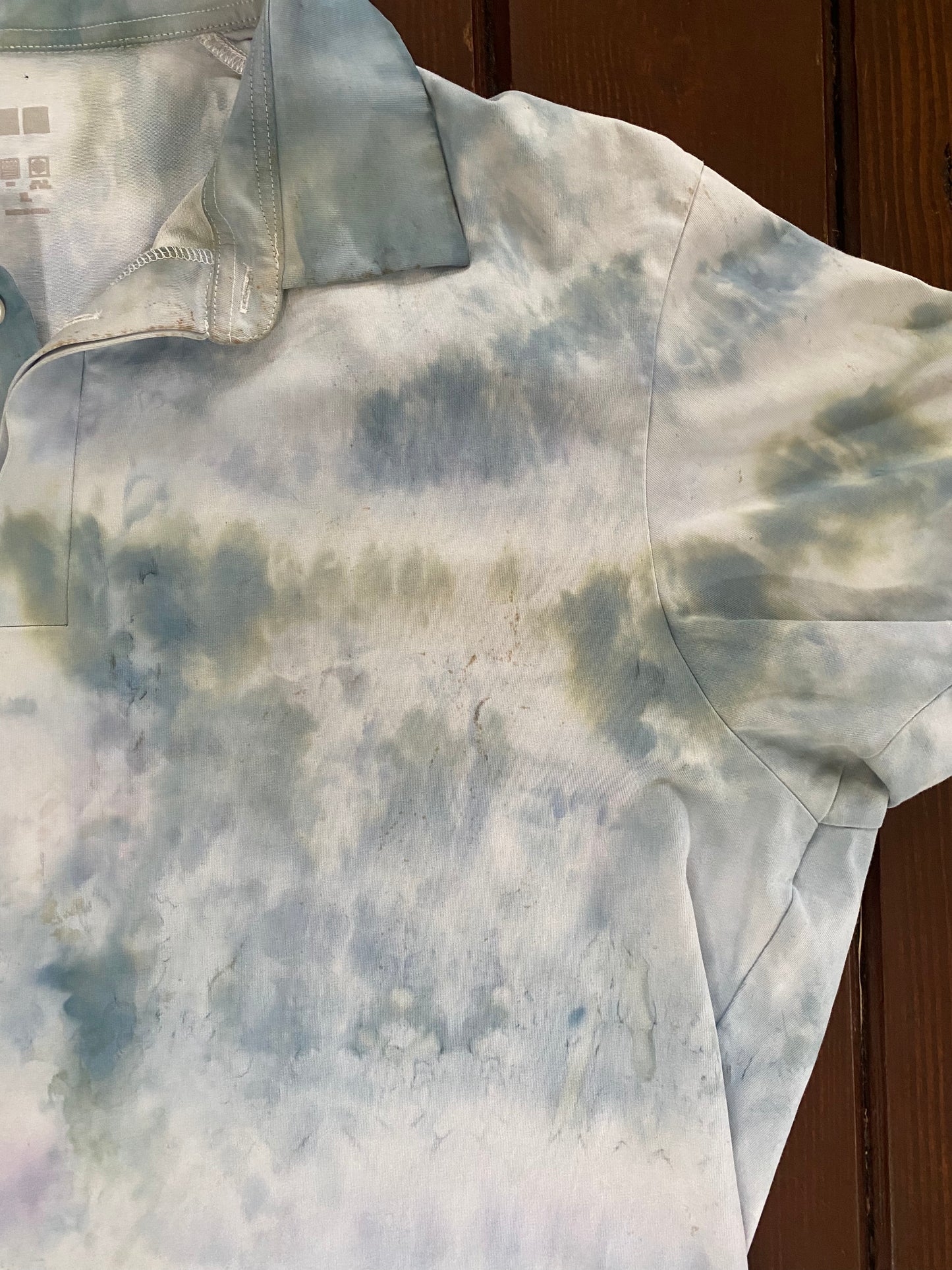 Aqua Granite Dyed Uniqlo Polo - Brimm Archive Wardrobe Research