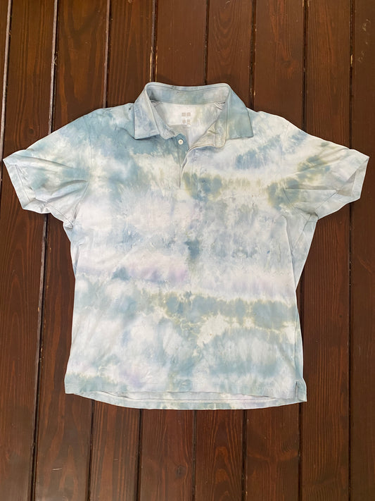 Aqua Granite Dyed Uniqlo Polo - Brimm Archive Wardrobe Research